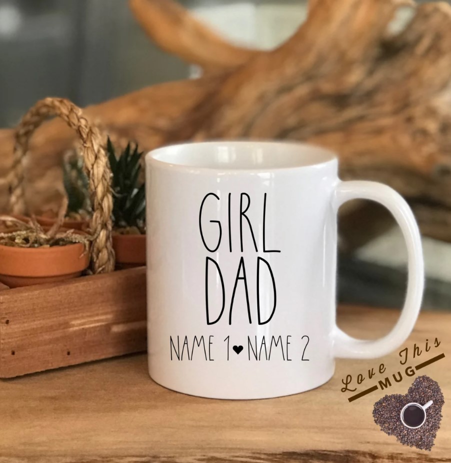 Personalized Girl Dad Mug Personalized Dad Mug With Custom Name Fathers Day Gift From Daughters